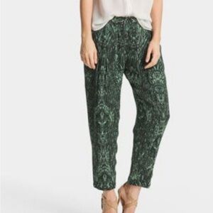 Haute Hippie Black and Green Patterned Pants